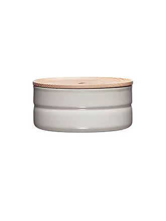 RIESS | Frischhaltedose - Emaille Vorratsdose mit Eschenholz-Deckel "Truehomewear"  6cm 615ml | 